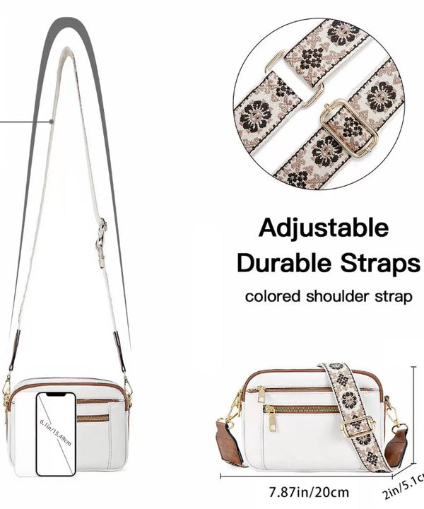 Ladies' Small Square Bag Two-tone Leather Crossbody Bag Large-capacity PU Crossbody Wallet Multi-functional For Women's Bag