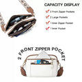 Ladies' Small Square Bag Two-tone Leather Crossbody Bag Large-capacity PU Crossbody Wallet Multi-functional For Women's Bag