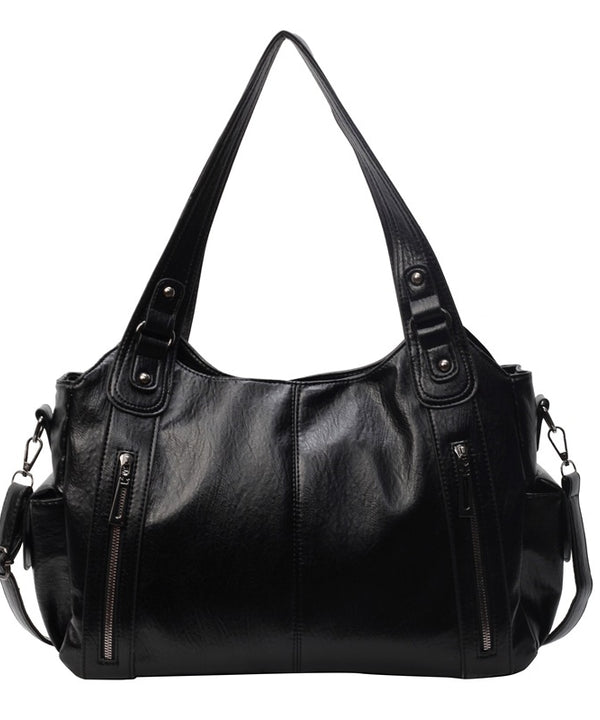 Handbag European And American Retro Solid Color Simple Texture