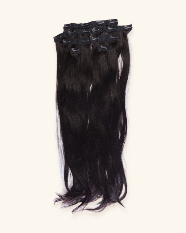 Set of 7 clip-in hair extensions, 24 inch